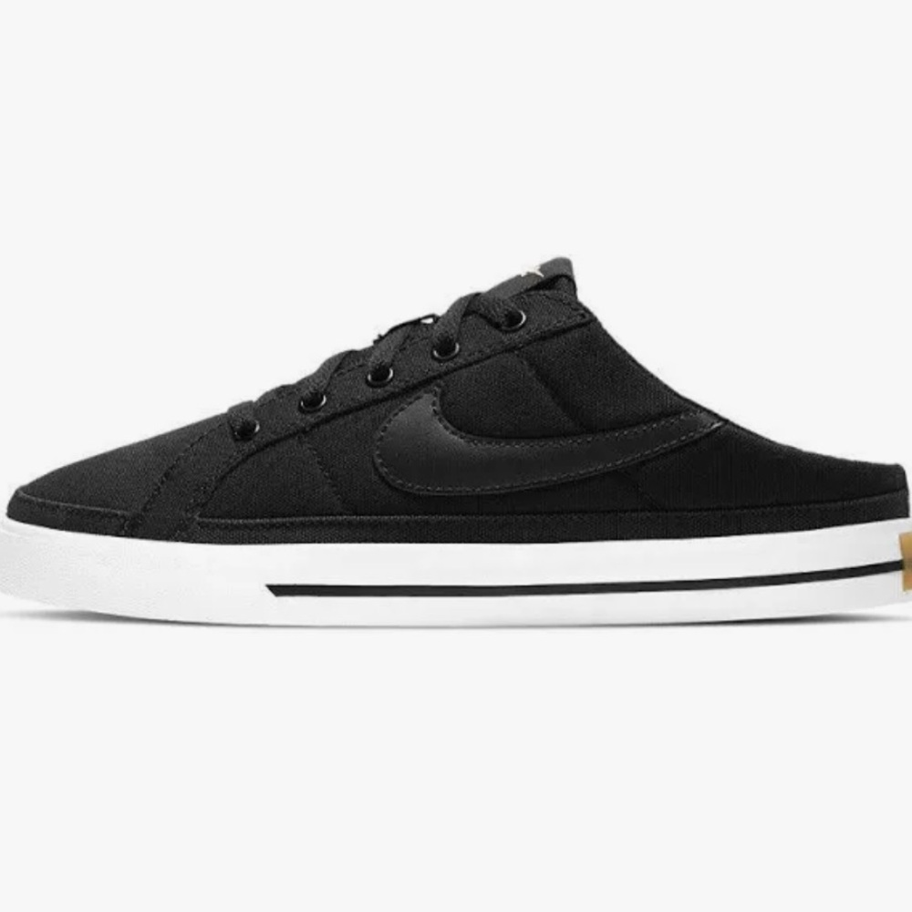 nike court legacy mules slip-on black 7.5